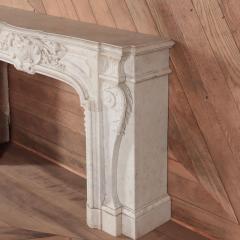Antique Marble Fireplace Mantel French Rococo Style Pure White Marble C 1860 - 4316875