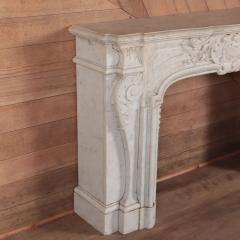 Antique Marble Fireplace Mantel French Rococo Style Pure White Marble C 1860 - 4316877