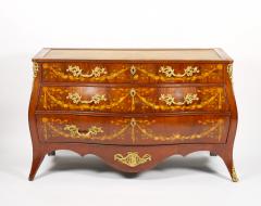 Antique Marble Top Floral Marquetry Inlaid Mahogany Commode Credenza - 3334534