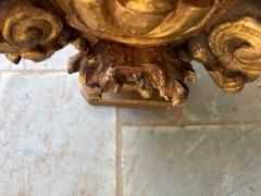 Antique Marble Top Gilt Wooden Architectural Corinthian Capital Table - 4748544