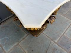 Antique Marble Top Gilt Wooden Architectural Corinthian Capital Table - 4748553