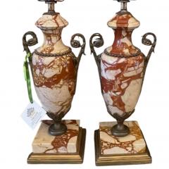 Antique Marble Urns Now Petite Designer Table Lamps a Pair - 4736633