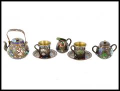 Antique Meiji Era Japan Cloisonne Enamel Tea Set - 3904366