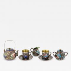 Antique Meiji Era Japan Cloisonne Enamel Tea Set - 3934400