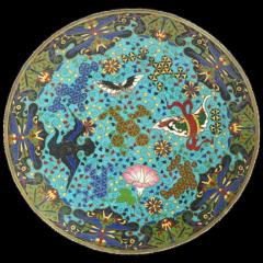 Antique Meiji Era Japanese Cloisonne Enamel Plate - 3903405