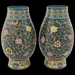 Antique Meiji Era Japanese Cloisonne Enamel Vases - 3903960