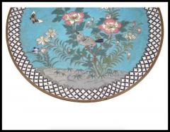Antique Meiji Japanese Cloisonne Enamel Charger Plate Garden Afternoon - 3902155