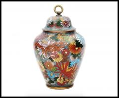 Antique Meiji Japanese Cloisonne Enamel Millefiori Covered Jar - 3902464