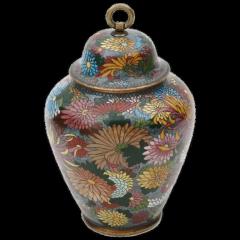 Antique Meiji Japanese Cloisonne Enamel Millefiori Covered Jar - 3902470