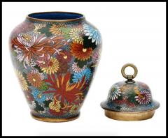 Antique Meiji Japanese Cloisonne Enamel Millefiori Covered Jar - 3902508