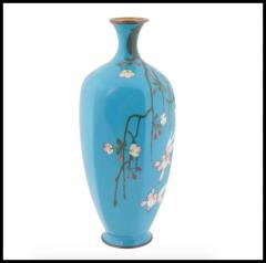 Antique Meiji Japanese Cloisonne Enamel Vase Goldfish Cherry Blossom Tree - 3901314