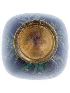 Antique Meiji Japanese Cloisonne Enamel Vase Wisteria Attributed To OTA Silver - 4096542