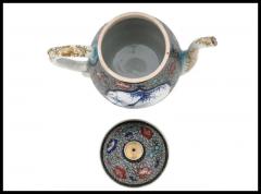 Antique Meiji Japanese Cloisonne Enamel on Porcelain Cloisonne Teapot Totai - 3902960