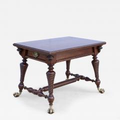 Antique Merklin Oak Library Table With Claw Bronze Feet - 3663827