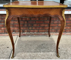 Antique Mid 19th C Louis XVI Gilt Bronze Mounted Inlaid Side Table - 3888355