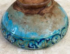 Antique Middel Eastern Glazed Ceramic Bowl with Relief Inscription - 4599246