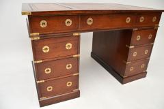 Antique Military Campaign Style Pedestal Desk - 3264019