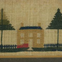 Antique Miniature Sampler with House - 4211995