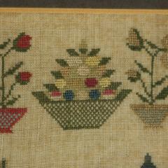 Antique Miniature Sampler with House - 4211996