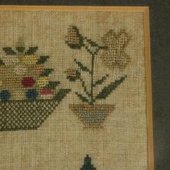 Antique Miniature Sampler with House - 4211997