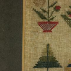Antique Miniature Sampler with House - 4211998