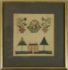 Antique Miniature Sampler with House - 4213935