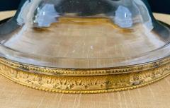 Antique Monumental Floriform Art Glass Glass Brass Mounted Vase - 2889040