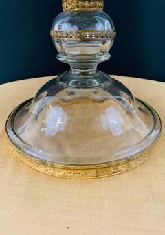 Antique Monumental Floriform Art Glass Glass Brass Mounted Vase - 2889043