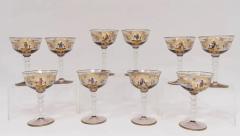 Antique Moser Decorated Salviati Venetian Murano Glass Stemware Set - 3920000