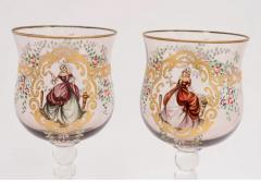 Antique Moser Decorated Salviati Venetian Murano Glass Stemware Set - 3920001