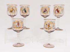 Antique Moser Decorated Salviati Venetian Murano Glass Stemware Set - 3920002