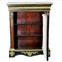 Antique Napoleon III Gilt Bronze Boulle Marble Top Cabinet - 3561347