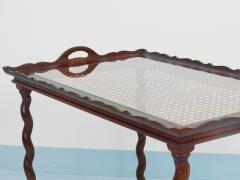 Antique Neo Baroque Italian Barley Twist Bar Cart Serving Trolley Italy 1920s - 4577015