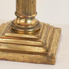 Antique Neoclassical Column Table Lamp in Patinated Brass - 4608718