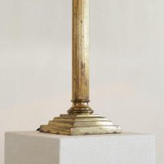 Antique Neoclassical Column Table Lamp in Patinated Brass - 4608743