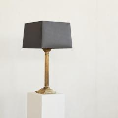 Antique Neoclassical Column Table Lamp in Patinated Brass - 4608744