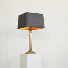 Antique Neoclassical Column Table Lamp in Patinated Brass - 4608746