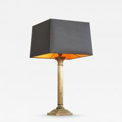 Antique Neoclassical Column Table Lamp in Patinated Brass - 4610078