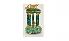 Antique Neoclassical Louis XVI Gilt Bronze Malachite Mantel Clock - 4313127