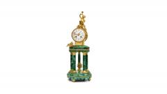 Antique Neoclassical Louis XVI Gilt Bronze Malachite Mantel Clock - 4313133
