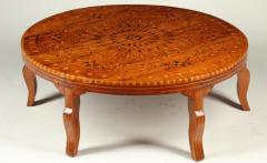 Antique Neoclassical Marquetry Inlaid Walnut Low Cocktail Coffee Table - 3462299