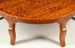 Antique Neoclassical Marquetry Inlaid Walnut Low Cocktail Coffee Table - 3462300