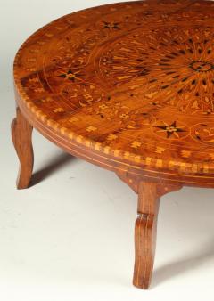 Antique Neoclassical Marquetry Inlaid Walnut Low Cocktail Coffee Table - 3462301