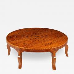 Antique Neoclassical Marquetry Inlaid Walnut Low Cocktail Coffee Table - 3463629
