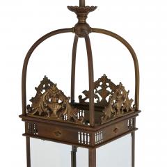 Antique Neoclassical style brass hall lantern - 2863196