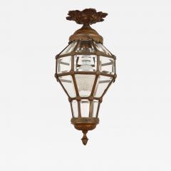 Antique Neoclassical style glass and gilt bronze lantern - 4683451