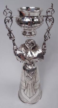 Antique Neresheimer Hanau Silver Wedding Cup with Baroque Dame - 3772029