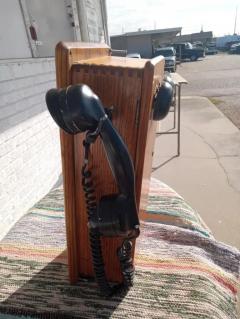 Antique Oak Wall Phone - 3947151