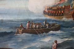 Antique Oil Painting on Canvas Coastal Scene with Galleons 18th century - 3282783