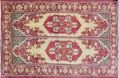 Antique Oushak Rug Double Prayer - 3971382